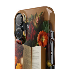 Floral Book Slim Case - Stylish Phone Cover for Book Lovers