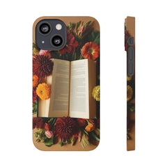 Floral Book Slim Case - Stylish Phone Cover for Book Lovers