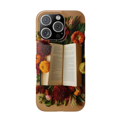 Floral Book Slim Case - Stylish Phone Cover for Book Lovers