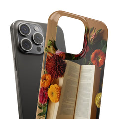 Floral Book Slim Case - Stylish Phone Cover for Book Lovers
