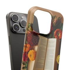 Floral Book Slim Case - Stylish Phone Cover for Book Lovers