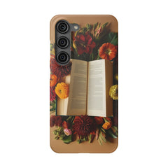 Floral Book Slim Case - Stylish Phone Cover for Book Lovers