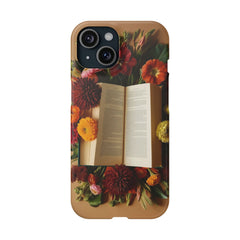 Floral Book Slim Case - Stylish Phone Cover for Book Lovers