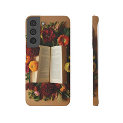 Floral Book Slim Case - Stylish Phone Cover for Book Lovers