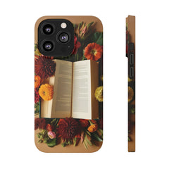 Floral Book Slim Case - Stylish Phone Cover for Book Lovers