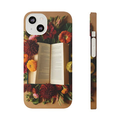 Floral Book Slim Case - Stylish Phone Cover for Book Lovers