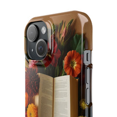 Floral Book Slim Case - Stylish Phone Cover for Book Lovers