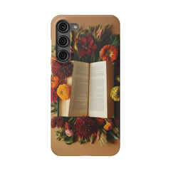 Floral Book Slim Case - Stylish Phone Cover for Book Lovers