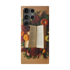 Floral Book Slim Case - Stylish Phone Cover for Book Lovers