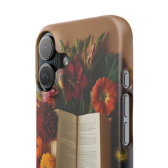 Floral Book Slim Case - Stylish Phone Cover for Book Lovers