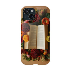 Floral Book Slim Case - Stylish Phone Cover for Book Lovers