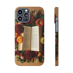 Floral Book Slim Case - Stylish Phone Cover for Book Lovers