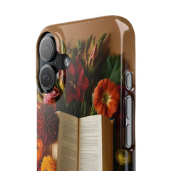 Floral Book Slim Case - Stylish Phone Cover for Book Lovers