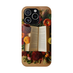 Floral Book Slim Case - Stylish Phone Cover for Book Lovers