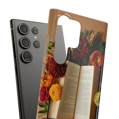 Floral Book Slim Case - Stylish Phone Cover for Book Lovers