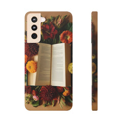 Floral Book Slim Case - Stylish Phone Cover for Book Lovers