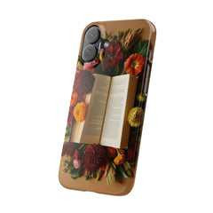 Floral Book Slim Case - Stylish Phone Cover for Book Lovers