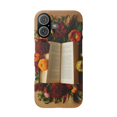 Floral Book Slim Case - Stylish Phone Cover for Book Lovers