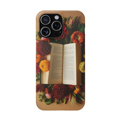 Floral Book Slim Case - Stylish Phone Cover for Book Lovers