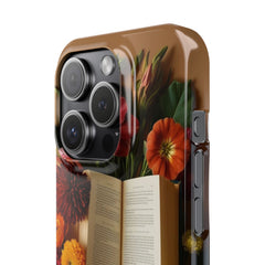 Floral Book Slim Case - Stylish Phone Cover for Book Lovers