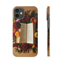 Floral Book Slim Case - Stylish Phone Cover for Book Lovers