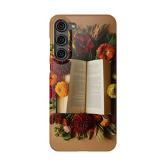 Floral Book Slim Case - Stylish Phone Cover for Book Lovers
