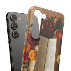 Floral Book Slim Case - Stylish Phone Cover for Book Lovers
