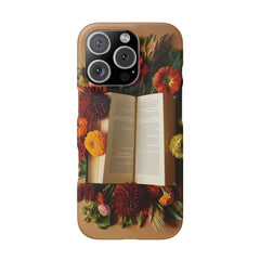 Floral Book Slim Case - Stylish Phone Cover for Book Lovers