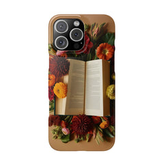 Floral Book Slim Case - Stylish Phone Cover for Book Lovers