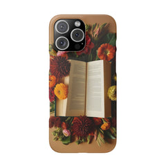 Floral Book Slim Case - Stylish Phone Cover for Book Lovers