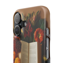 Floral Book Slim Case - Stylish Phone Cover for Book Lovers