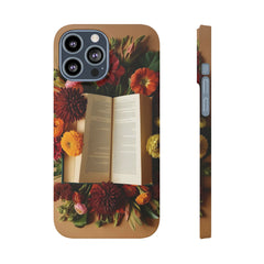 Floral Book Slim Case - Stylish Phone Cover for Book Lovers