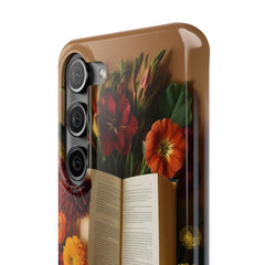 Floral Book Slim Case - Stylish Phone Cover for Book Lovers