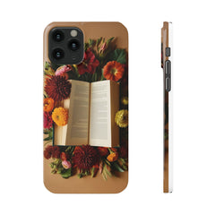 Floral Book Slim Case - Stylish Phone Cover for Book Lovers