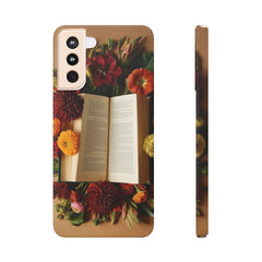 Floral Book Slim Case - Stylish Phone Cover for Book Lovers