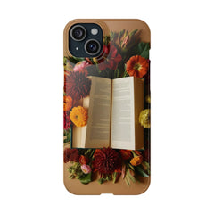 Floral Book Slim Case - Stylish Phone Cover for Book Lovers