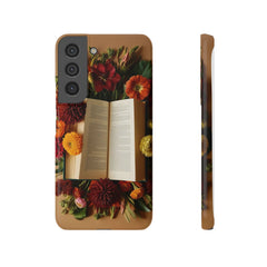 Floral Book Slim Case - Stylish Phone Cover for Book Lovers