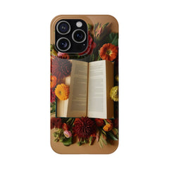 Floral Book Slim Case - Stylish Phone Cover for Book Lovers