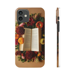 Floral Book Slim Case - Stylish Phone Cover for Book Lovers