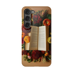 Floral Book Slim Case - Stylish Phone Cover for Book Lovers